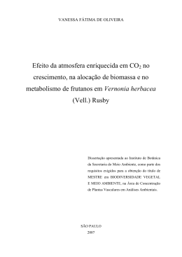 Efeito da atmosfera enriquecida em CO2 no crescimento, na