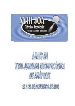 Anais da Jornada Odontol&oacute;gica de An&aacute;polis