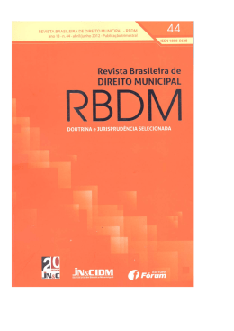 Revista Brasileira de DIREITO MUNICIPAL - TCE-RO