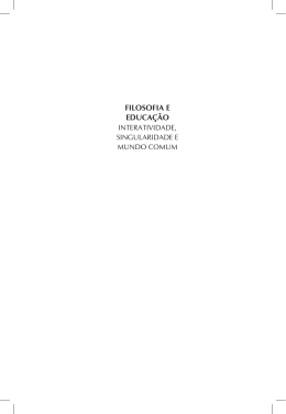FILOSOFIA E EDUCA&Ccedil;&Atilde;O