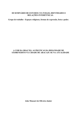 a cor da ora&ccedil;&atilde;o: as pr&aacute;ticas da irmandade de s&atilde;o benedito na