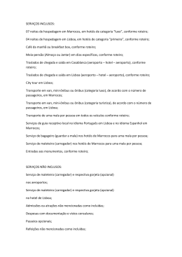 SERVIÇOS INCLUSOS: 07 noites de hospedagem em Marrocos