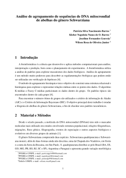 An&acute;alise de agrupamento de sequ&ecirc;ncias de DNA