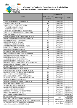 Resultados Sele&ccedil;&atilde;o ap&oacute;s recursos