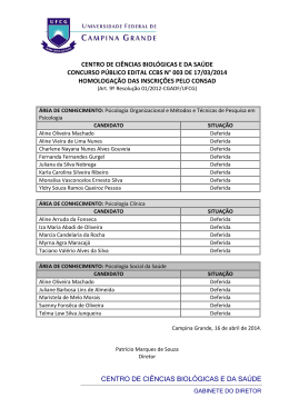 Homologa&ccedil;&atilde;o de Inscri&ccedil;&otilde;es