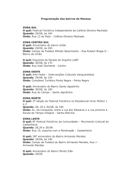 Programa&ccedil;&atilde;o dos bairros de Manaus ZONA SUL O qu&ecirc;: Festival