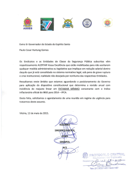 Exmo Sr Governador do Estado do Esp&iacute;rito Santo Paulo Cesar