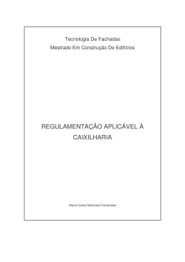 REGULAMENTA&Ccedil;&Atilde;O APLIC&Aacute;VEL &Agrave; CAIXILHARIA