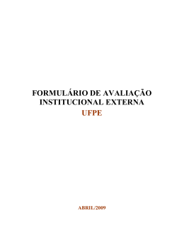 formul&aacute;rio de avalia&ccedil;&atilde;o institucional externa ufpe