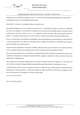 Isen&ccedil;&otilde;es - Acessibilidades - C&acirc;mara Municipal de Leiria
