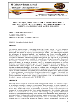 AS REAIS CONDI&Ccedil;&Otilde;ES DE &ldquo;INCLUS&Atilde;O E ACESSIBILIDADE