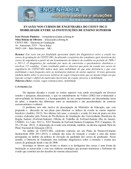 evas&atilde;o nos cursos de engenharia do cefet-mg e
