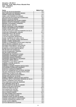 Disciplina: M1-2013-1 Docentes: Profs. Mario Pires e Ricardo Pires