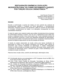 restaura&ccedil;&atilde;o din&acirc;mica e evolu&ccedil;&atilde;o microestrutural do cobre