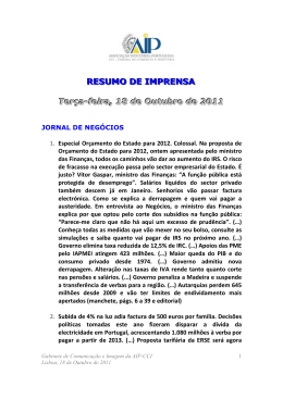 Resumo de Imprensa do dia 18 de Outubro - AIP-CCI