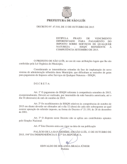 47.510 (13.10.2015) estipula prazo de vencimento diferenciado