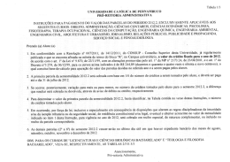 Instru&ccedil;&atilde;o para pagamento de matricula 2012 2 &ndash; n&uacute;mero 1