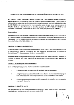 ACORDO COLETIVO PARA PAGAMENTO DA