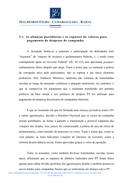 3.1. As alian&ccedil;as partid&aacute;rias e os repasses de valores para
