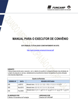 MANUAL PARA O EXECUTOR DE CONV&Ecirc;NIO - Funcamp