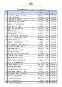 Inscrições Homologadas - Secretário de Apoio Escolar