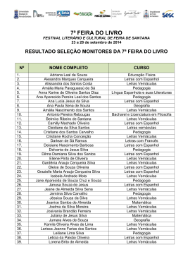 Monitores selecionados para 7ª Feira do Livro