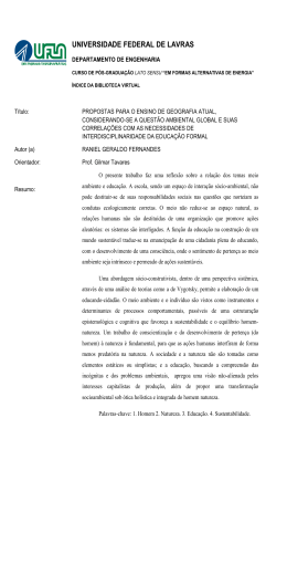 UNIVERSIDADE FEDERAL DE LAVRAS