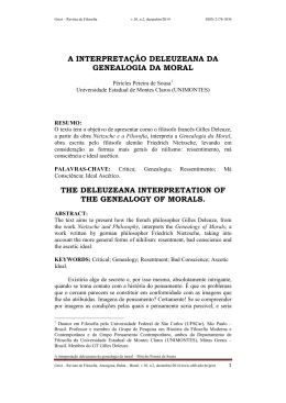 1. A INTERPRETA&Ccedil;&Atilde;O DELEUZEANA DA GENEALOGIA