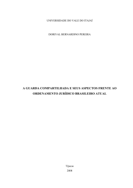 a guarda compartilhada e seus aspectos frente ao