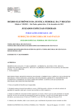 diário eletrônico da justiça federal da 3ª região juizados especiais