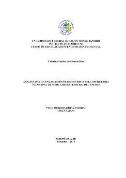 An&aacute;lise das licen&ccedil;as ambientais emitidas pela Secretaria Municipal