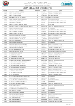 Candidatos Inscritos por Nome - Exame Auditores & Consultores