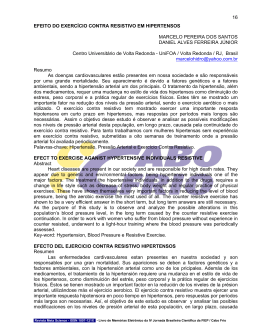 efeito do exercício contra resistivo em hipertensos.