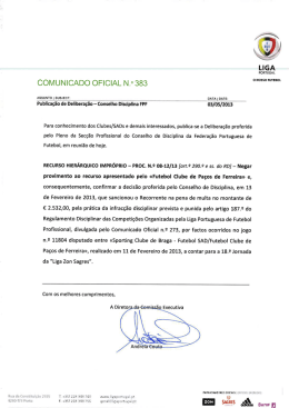 COMUNICADO OFICIAL N.o 383