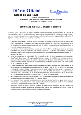 Comunicado CVS-41/2015 - Centro de Vigilância Sanitária
