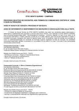 etec bento quirino - campinas processo seletivo de docentes, nos