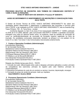 Processo Seletivo 2828/2014 Deferimento e indeferimento inscri&ccedil;&otilde;es