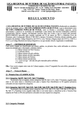 A LIGA REGIONAL DE FUTEBOL DE SAL&Atilde;O DO LITORAL