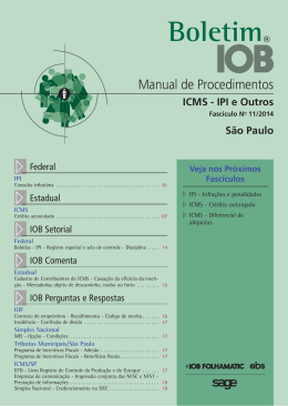 IOB - ICMS/IPI - São Paulo - nº 11/2014