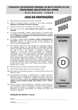 Processo Seletivo UFMS 2004 - Inverno