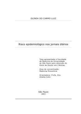 Risco epidemiol&oacute;gico nos jornais di&aacute;rios - Museu da Vida