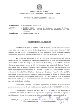 Delibera&ccedil;&atilde;o n&ordm; 072/2014-CEF (Rog&eacute;rio Carlos Pereira Silva)