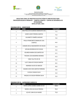 Resultado Preliminar - IF Sert&atilde;o-PE