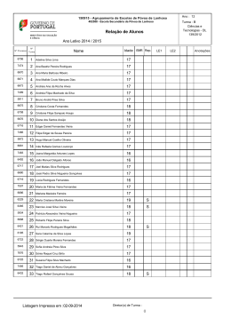 Relação de Alunos - Escola Secundária da Póvoa de Lanhoso