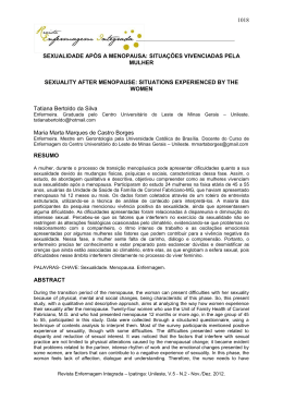 sexualidade ap&oacute;s a menopausa: situa&ccedil;&otilde;es vivenciadas