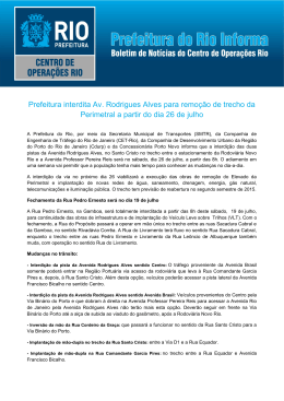 Prefeitura interdita Av. Rodrigues Alves para remoção de trecho da