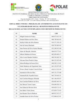 Resultado Final - Teresina Central - Instituto Federal de Educa&ccedil;&atilde;o