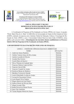 Homologa&ccedil;&atilde;o das inscri&ccedil;&otilde;es para o Processo Seletivo