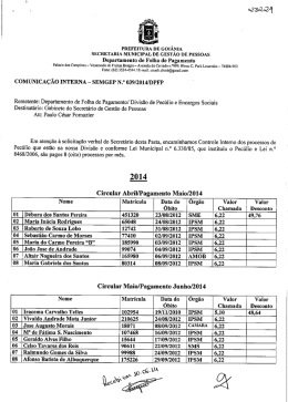 Comunicação Interna SEMGEP n° 039/2014/DPFP