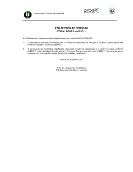 PR&Oacute;-REITORIA DE EXTENS&Atilde;O EDITAL PROEX &ndash; 028/2011